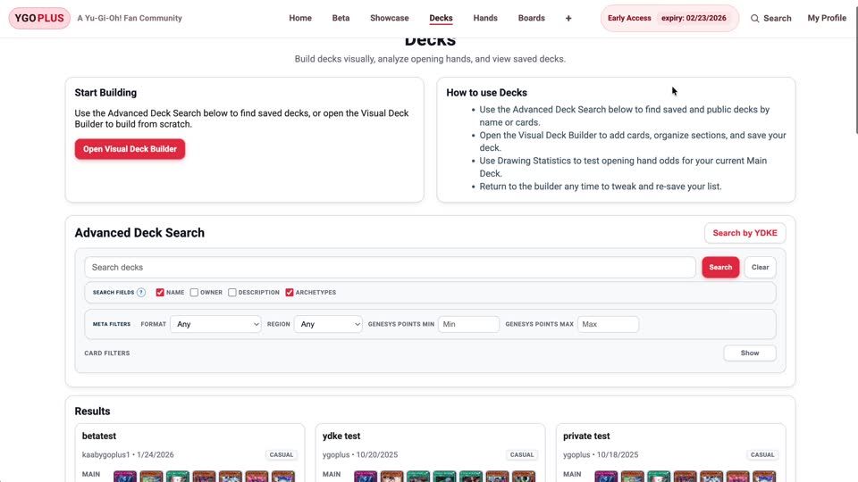 Search any deck with a YDKE link. preview